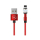Kabel USAMS Kabel kątowy magnetyczny lightning 2,1A 1m pleciony czerwony
